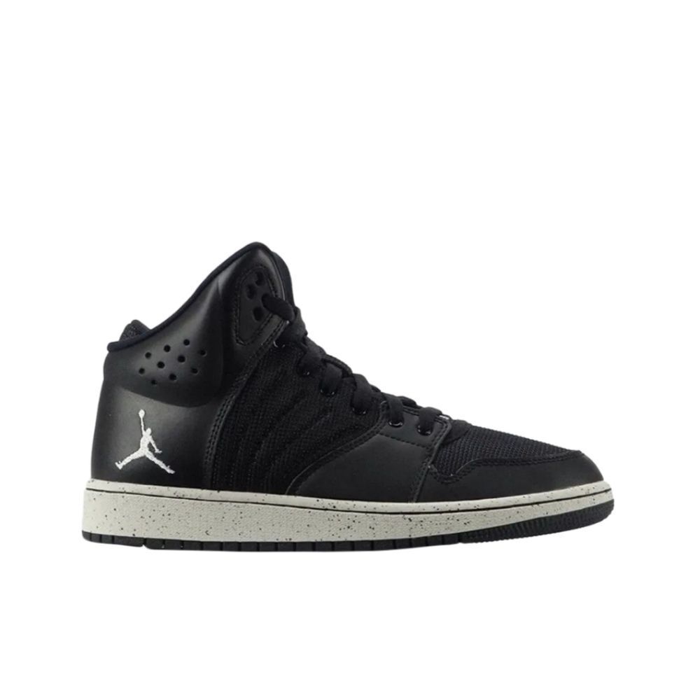 Jordan 1 Flight 4 Premium Black and Gray High-Top Sneakers Size 6Y